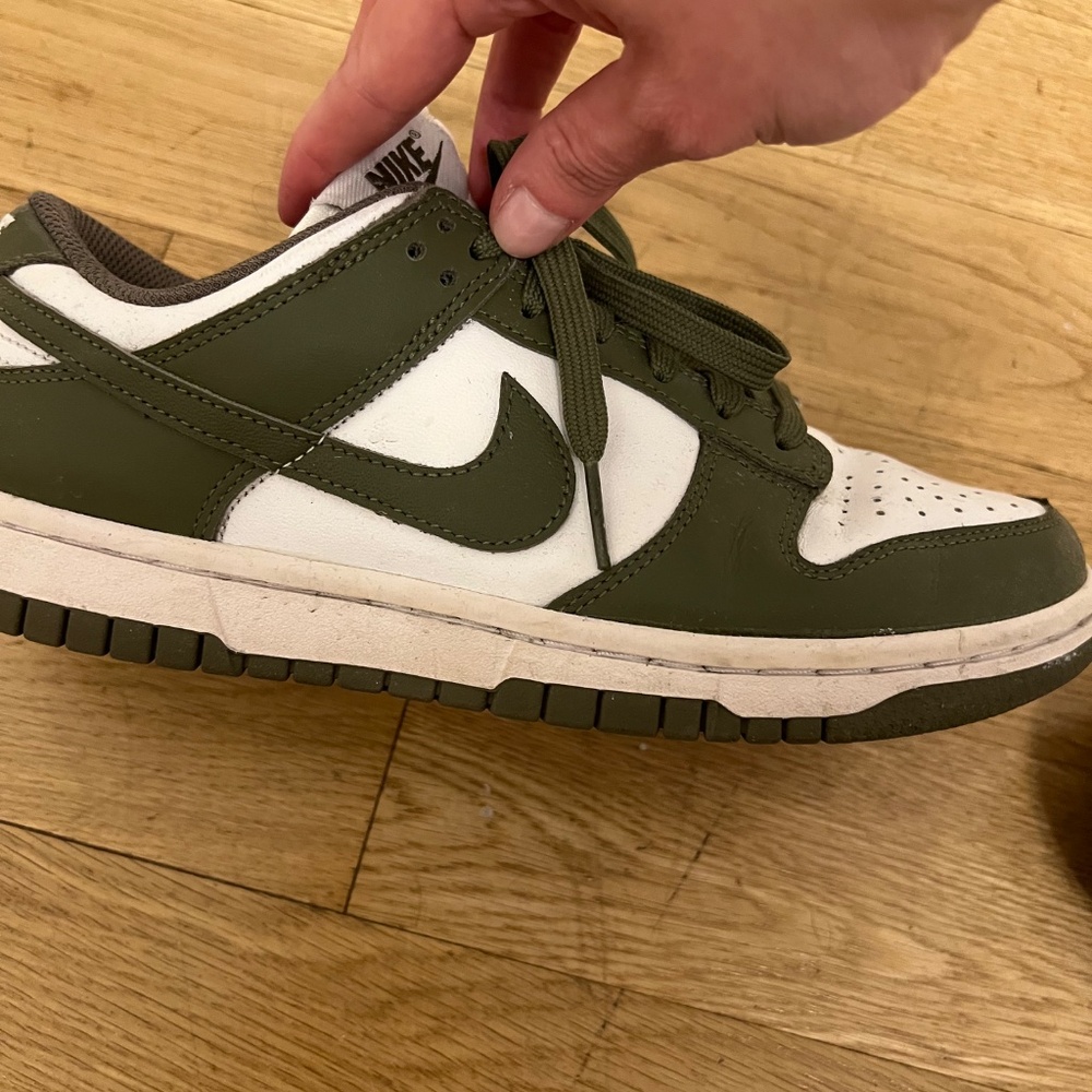 6.5 Olive & White Nike Dunks - Picture 3 of 6
